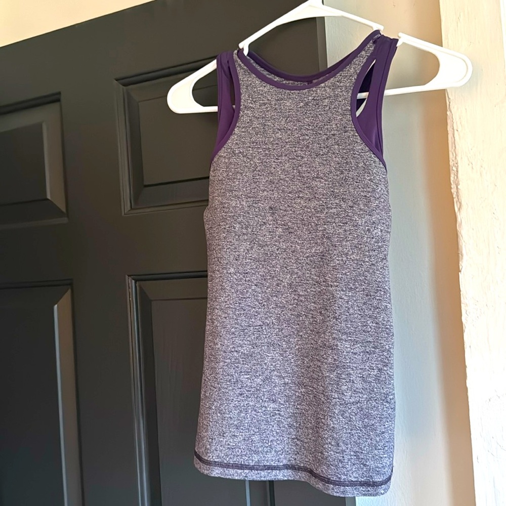 Lululemon size 4 tank - purple heather built in bra